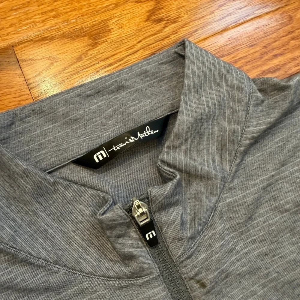 Travis Mathew 1/4 Zip Pullover Mens Large Golf Gray Burger King Coca-Cola Logos